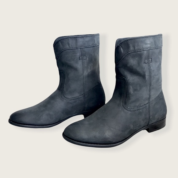 Frye Cara Roper Pull On Short Western Suede Boots - Picture 11 of 14